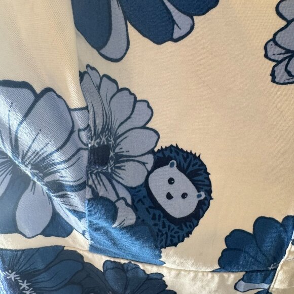 ModCloth x Collectif Blue Floral Peplum Blouse with Hedgehogs – Size 20 - Picture 9 of 13